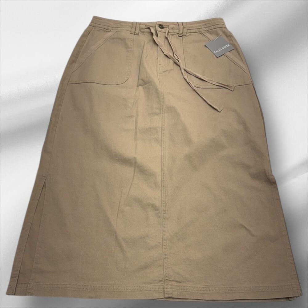 FALLS CREEK Women’s Small Tan Tie Waist Midi Skirt